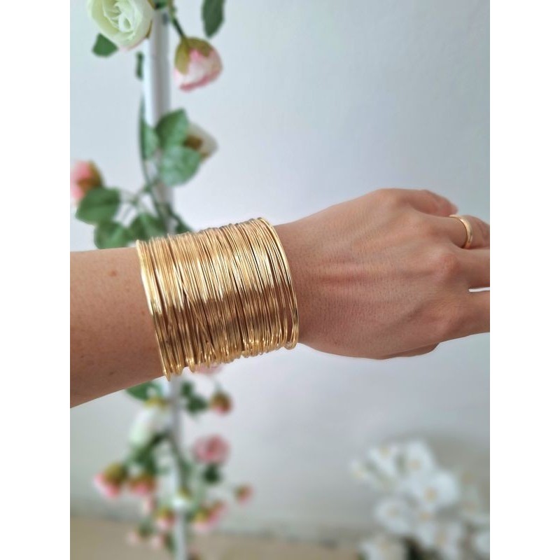 bracciale oro fili sottili intrecciati